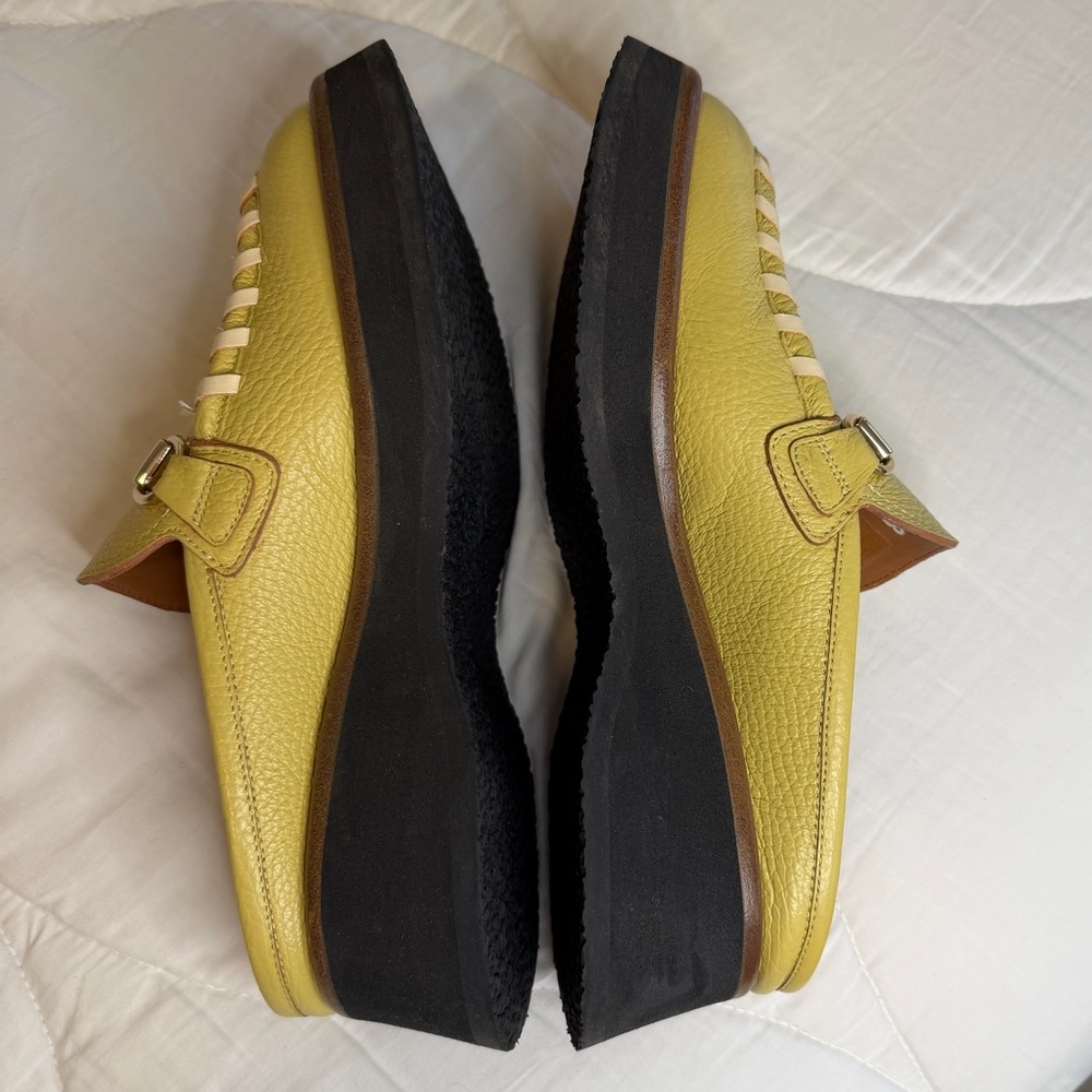 Labucq Koko Moc Loafer Mules Women’s Size 38 Salvia Green Leather w/ Whipstitch - Picture 6 of 8